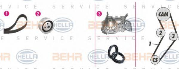 BEHR HELLA SERVICE 8MP376801881 Водяний насос + комплект зубчастого ременя