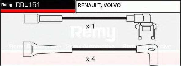 DELCO REMY DRL151 Комплект дротів запалювання