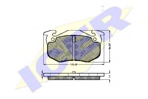 ICER 180724 Комплект гальмівних колодок, дискове гальмо