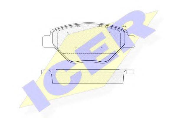 ICER 181572 Комплект гальмівних колодок, дискове гальмо