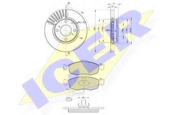 ICER 309176784 Комплект гальм, дисковий гальмівний механізм