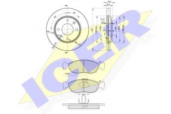 ICER 309324694 Комплект гальм, дисковий гальмівний механізм