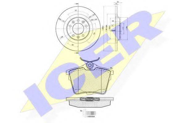ICER 316584609 Комплект гальм, дисковий гальмівний механізм