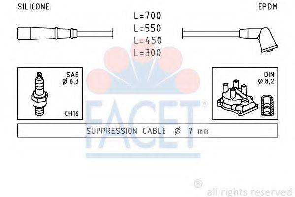 FACET 49789 Комплект дротів запалювання