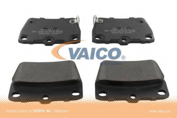 VAICO V700026 Комплект гальмівних колодок, дискове гальмо