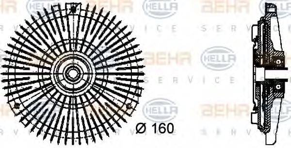 HELLA 8MV376732451 Зчеплення, вентилятор радіатора