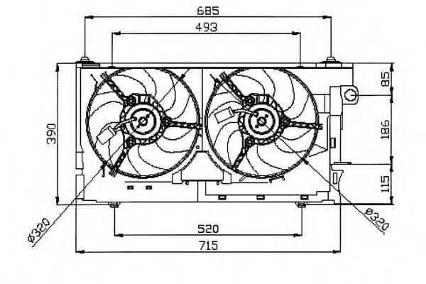 NRF 47050 Вентилятор, охолодження двигуна