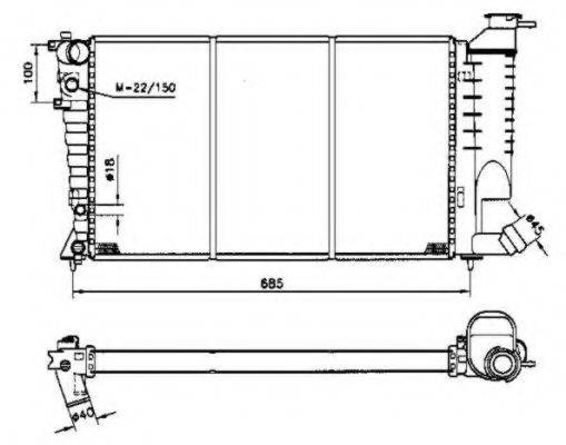 NRF 58233 Радіатор, охолодження двигуна