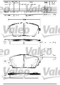 VALEO 601299 Комплект гальмівних колодок, дискове гальмо