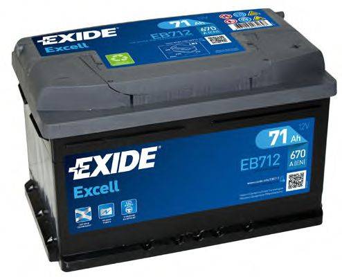 EXIDE EB712 Стартерна акумуляторна батарея; Стартерна акумуляторна батарея
