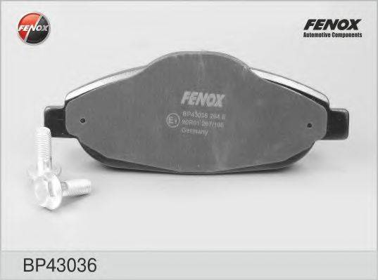 FENOX BP43036 Комплект гальмівних колодок, дискове гальмо
