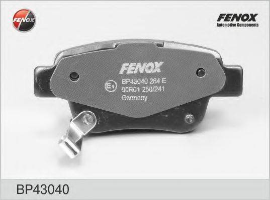 FENOX BP43040 Комплект гальмівних колодок, дискове гальмо