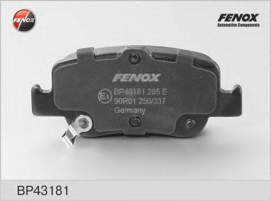 FENOX BP43181 Комплект гальмівних колодок, дискове гальмо