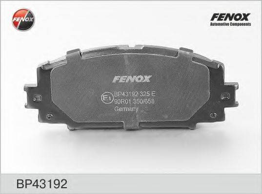 FENOX BP43192 Комплект гальмівних колодок, дискове гальмо