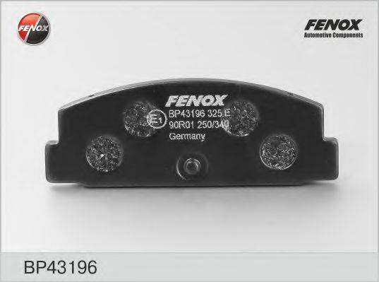 FENOX BP43196 Комплект гальмівних колодок, дискове гальмо