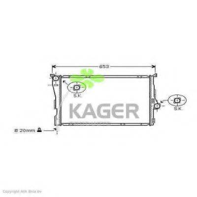 KAGER 310149 Радіатор, охолодження двигуна