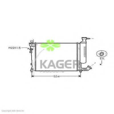 KAGER 310157 Радіатор, охолодження двигуна