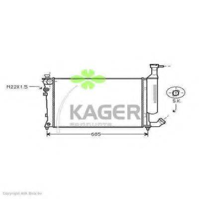 KAGER 310198 Радіатор, охолодження двигуна