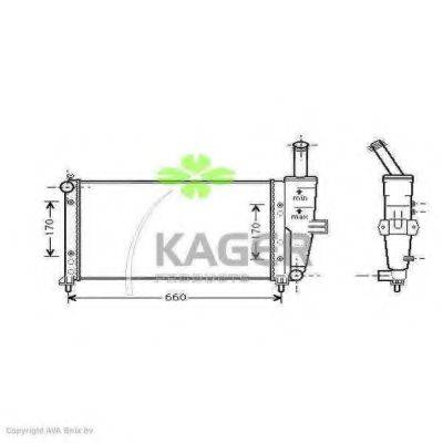 KAGER 310425 Радіатор, охолодження двигуна