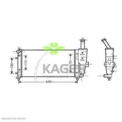 KAGER 310450 Радіатор, охолодження двигуна