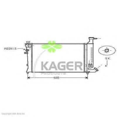KAGER 310855 Радіатор, охолодження двигуна