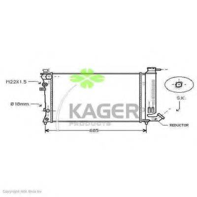 KAGER 310857 Радіатор, охолодження двигуна