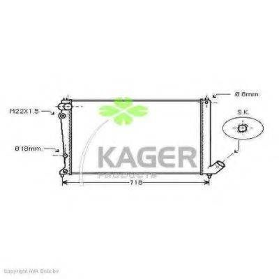 KAGER 312802 Радіатор, охолодження двигуна