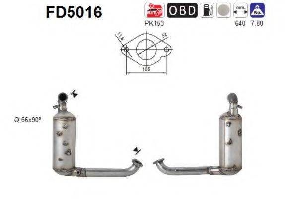 AS FD5016 Саджовий/частковий фільтр, система вихлопу ОГ