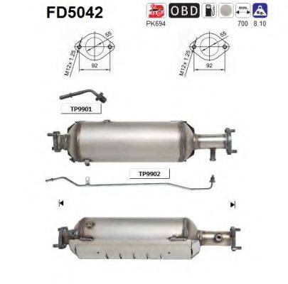 AS FD5042 Саджовий/частковий фільтр, система вихлопу ОГ