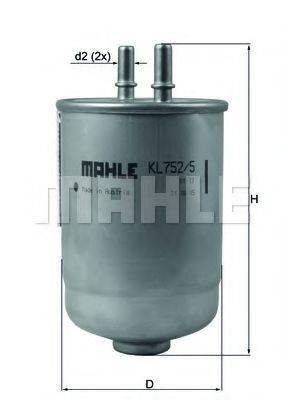 MAHLE ORIGINAL KL7525D Паливний фільтр