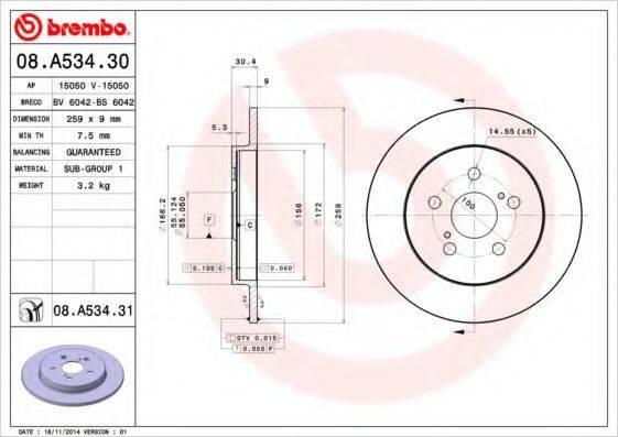 BRECO BS6042 гальмівний диск