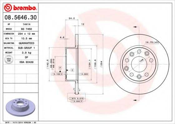 BRECO BS7450 гальмівний диск