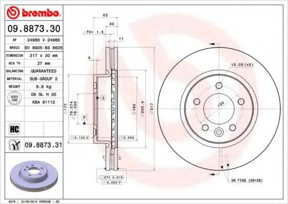 BRECO BS8605 гальмівний диск