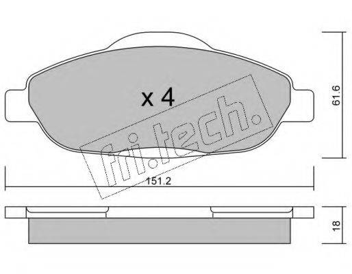 FRI.TECH. 8200 Комплект гальмівних колодок, дискове гальмо