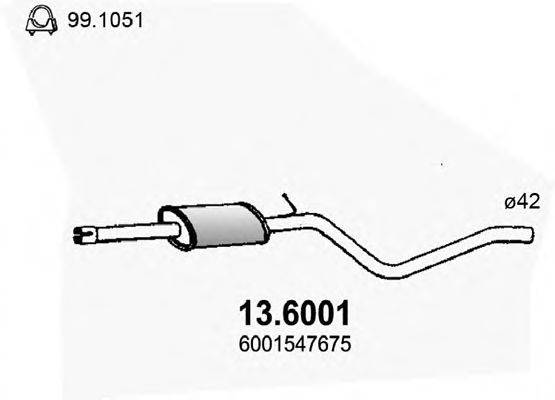 ASSO 136001 Середній глушник вихлопних газів