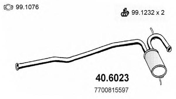 ASSO 406023 Середній глушник вихлопних газів