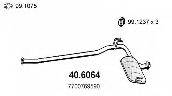 ASSO 406064 Середній глушник вихлопних газів