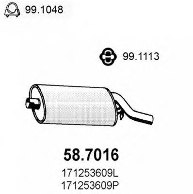 ASSO 587016 Глушник вихлопних газів кінцевий