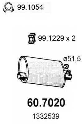 ASSO 607020 Глушник вихлопних газів кінцевий