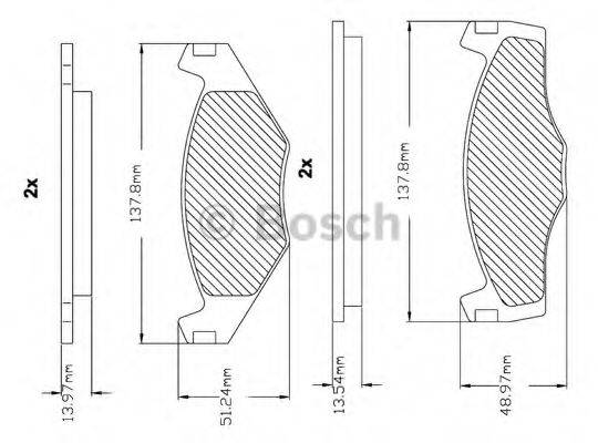 BOSCH F03B150000 Комплект гальмівних колодок, дискове гальмо