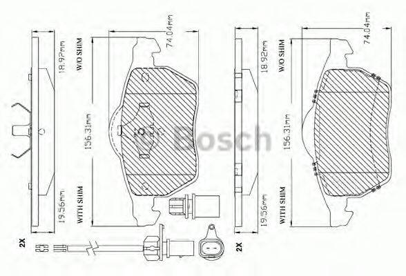 BOSCH F03B150297 Комплект гальмівних колодок, дискове гальмо
