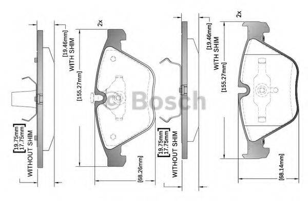 BOSCH F03B150317 Комплект гальмівних колодок, дискове гальмо