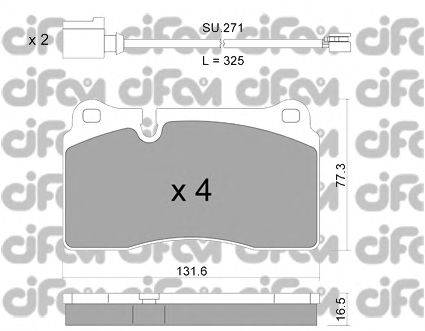 CIFAM 8226591K Комплект гальмівних колодок, дискове гальмо