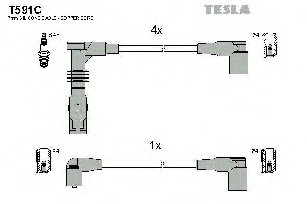 TESLA T591C Комплект дротів запалювання