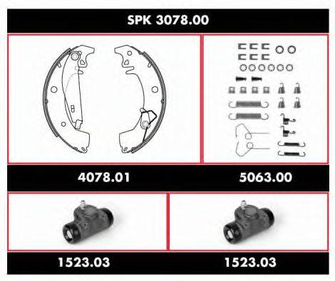 WOKING SPK307800 Комплект гальм, барабанний гальмівний механізм