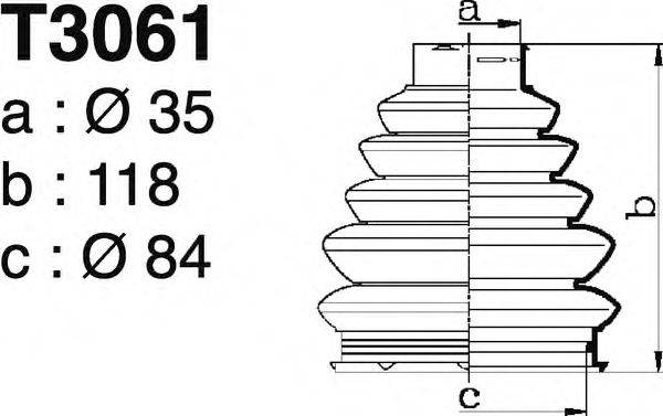 DEPA T3061 Комплект пильника, приводний вал