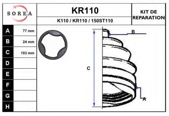 EAI KR110 Комплект пильника, приводний вал