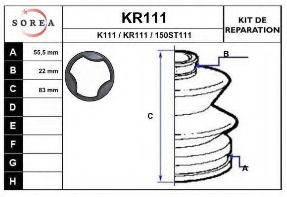 EAI KR111 Комплект пильника, приводний вал