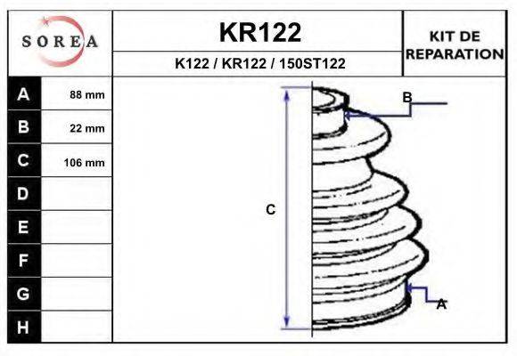 EAI KR122 Комплект пильника, приводний вал