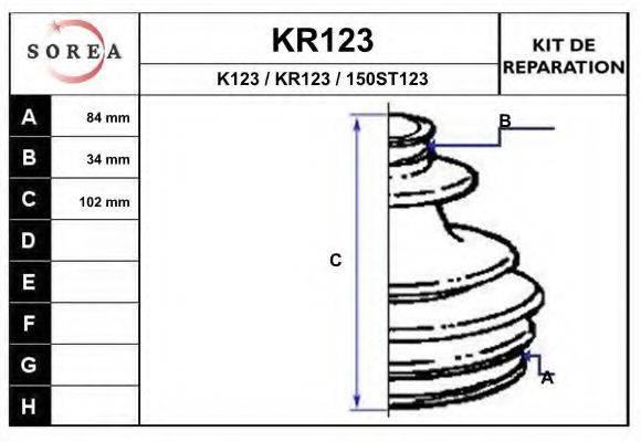EAI KR123 Комплект пильника, приводний вал
